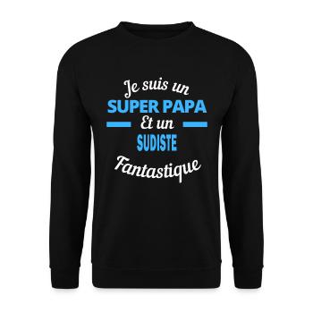 SUPER PAPA Fantastique SUDISTE - Sweat-shirt Unisexe - noir - Devant - Alina (178cm) & Michal (187cm)