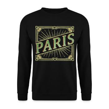 Paris France City Font Vintage Rétro - Sweat-shirt Unisexe - noir - Devant - Alina (178cm) & Michal (187cm)
