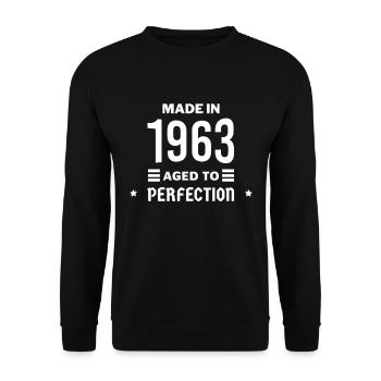 Perfekt gealtert 1963 - Unisex Pullover - Schwarz - Vorne - Alina (178cm) & Michal (187cm)