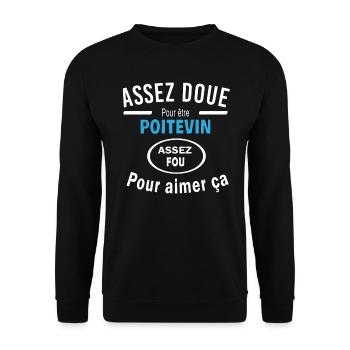 Assez doue pour etre POITEVIN - Sweat-shirt Unisexe - noir - Devant - Alina (178cm) & Michal (187cm)
