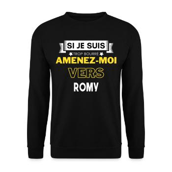 si je suis trop bourré amenez moi vers Romy - Sweat-shirt Unisexe - noir - Devant - Alina (178cm) & Michal (187cm)