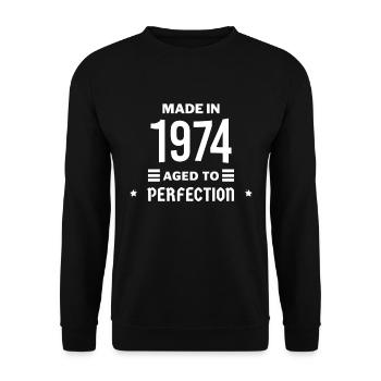 Made in aged to perfection 1974 - Sweat-shirt Unisexe - noir - Devant - Alina (178cm) & Michal (187cm)