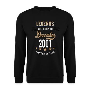 Legends are born in December 2001 - Sweat-shirt Unisexe - noir - Devant - Alina (178cm) & Michal (187cm)