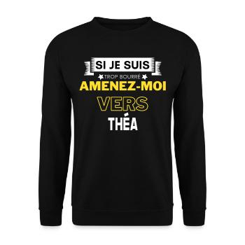 si je suis trop bourré amenez moi vers Théa - Sweat-shirt Unisexe - noir - Devant - Alina (178cm) & Michal (187cm)