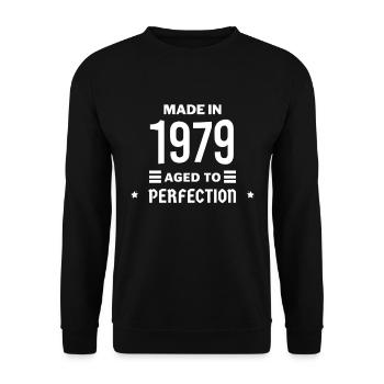 Perfekt gealtert 1979 - Unisex Pullover - Schwarz - Vorne - Alina (178cm) & Michal (187cm)