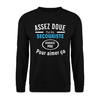 Assez doue pour etre SECOURISTE - Sweat-shirt Unisexe - noir - Devant - Alina (178cm) & Michal (187cm)