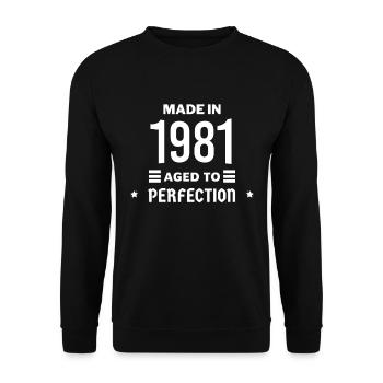 Made in aged to perfection 1981 - Sweat-shirt Unisexe - noir - Devant - Alina (178cm) & Michal (187cm)