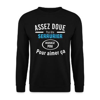 Assez doue pour etre SERRURIER - Sweat-shirt Unisexe - noir - Devant - Alina (178cm) & Michal (187cm)