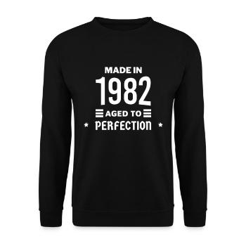 Made in aged to perfection 1982 - Sweat-shirt Unisexe - noir - Devant - Alina (178cm) & Michal (187cm)