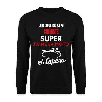 moto phrase drôle apéro CHIMISTE citation - Sweat-shirt Unisexe - noir - Devant - Alina (178cm) & Michal (187cm)