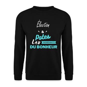 potes les ingrédients du bonheur Élection - Sweat-shirt Unisexe - noir - Devant - Alina (178cm) & Michal (187cm)