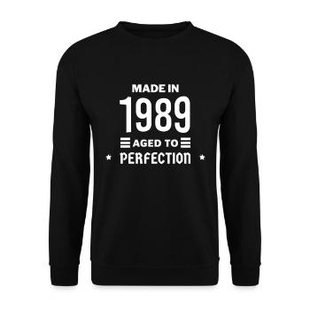 Perfekt gealtert 1989 - Unisex Pullover - Schwarz - Vorne - Alina (178cm) & Michal (187cm)