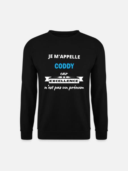 Je m'appelle excellence Coddy - Sweat-shirt Unisexe - noir