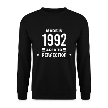 Made in aged to perfection 1992 - Sweat-shirt Unisexe - noir - Devant - Alina (178cm) & Michal (187cm)