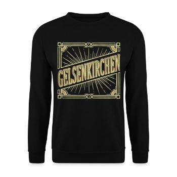 Gelsenkirchen Germany City Font Vintage - Unisex Sweatshirt - black - Front - Alina (178cm) & Michal (187cm)
