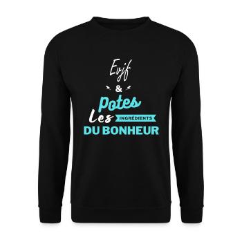potes les ingrédients du bonheur Evjf - Sweat-shirt Unisexe - noir - Devant - Alina (178cm) & Michal (187cm)