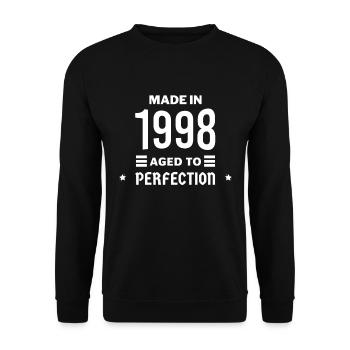 Perfekt gealtert 1998 - Unisex Pullover - Schwarz - Vorne - Alina (178cm) & Michal (187cm)