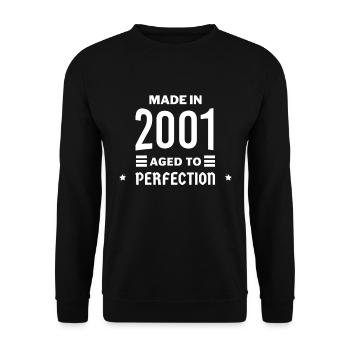 Made in aged to perfection 2001 - Sweat-shirt Unisexe - noir - Devant - Alina (178cm) & Michal (187cm)