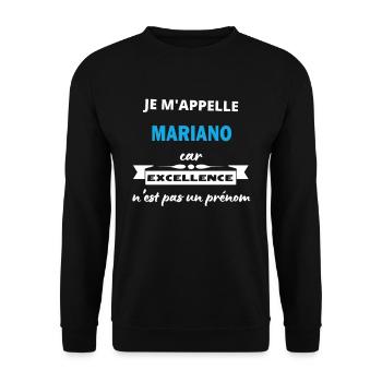 Je m'appelle excellence Mariano - Sweat-shirt Unisexe - noir - Devant - Alina (178cm) & Michal (187cm)