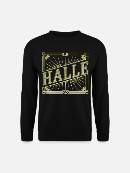 Halle Deutschland Stadt Schrift Vintage Retro - Unisex Pullover - Schwarz