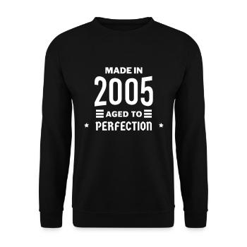 Perfekt gealtert 2005 - Unisex Pullover - Schwarz - Vorne - Alina (178cm) & Michal (187cm)