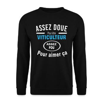 Assez doue pour etre VITICULTEUR - Sweat-shirt Unisexe - noir - Devant - Alina (178cm) & Michal (187cm)