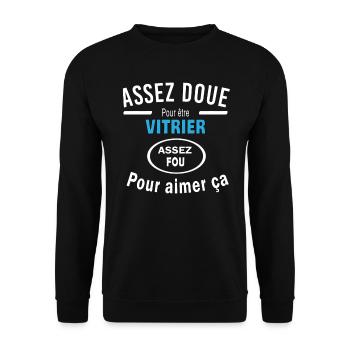 Assez doue pour etre VITRIER - Sweat-shirt Unisexe - noir - Devant - Alina (178cm) & Michal (187cm)