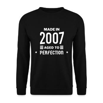 Perfekt gealtert 2007 - Unisex Pullover - Schwarz - Vorne - Alina (178cm) & Michal (187cm)