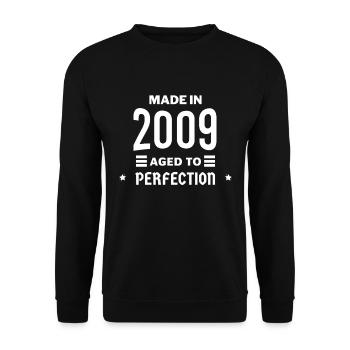 Perfekt gealtert 2009 - Unisex Pullover - Schwarz - Vorne - Alina (178cm) & Michal (187cm)