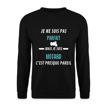 je ne suis pas parfait motard - Sweat-shirt Unisexe - noir - Devant - Alina (178cm) & Michal (187cm)