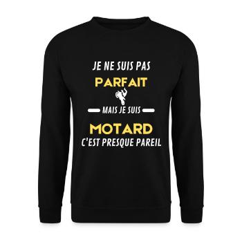 je ne suis pas parfait motard - Sweat-shirt Unisexe - noir - Devant - Alina (178cm) & Michal (187cm)