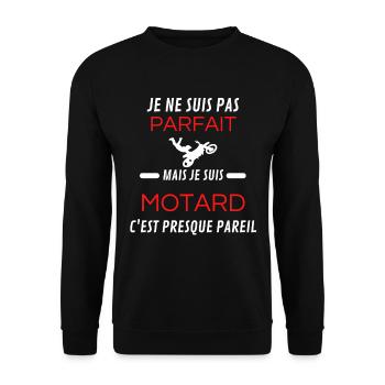 je ne suis pas parfait motard - Sweat-shirt Unisexe - noir - Devant - Alina (178cm) & Michal (187cm)