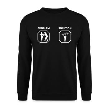 PROBLEM-WANDERLÖSUNG - Unisex Pullover - Schwarz - Vorne - Alina (178cm) & Michal (187cm)