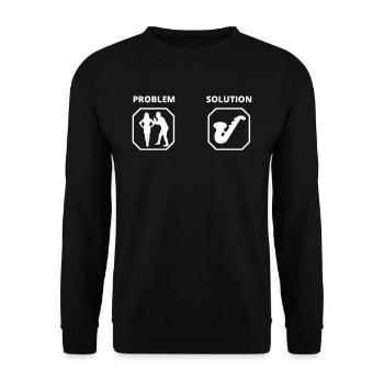 PROBLEM SOLUTION SAXOPHON - Unisex Pullover - Schwarz - Vorne - Alina (178cm) & Michal (187cm)
