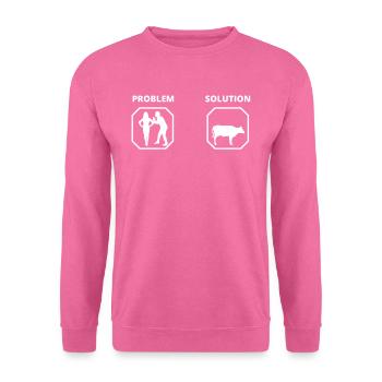 PROBLEM SOLUTION viande - Sweat-shirt Unisexe - rose - Devant