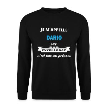 Je m'appelle excellence Dario - Sweat-shirt Unisexe - noir - Devant - Alina (178cm) & Michal (187cm)