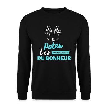 potes les ingrédients du bonheur Hip Hop - Sweat-shirt Unisexe - noir - Devant - Alina (178cm) & Michal (187cm)