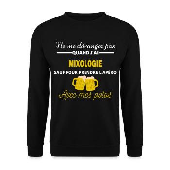 Ne me dérangez pas QUAND J'ai l'apéro mixologie - Sweat-shirt Unisexe - noir - Devant - Alina (178cm) & Michal (187cm)