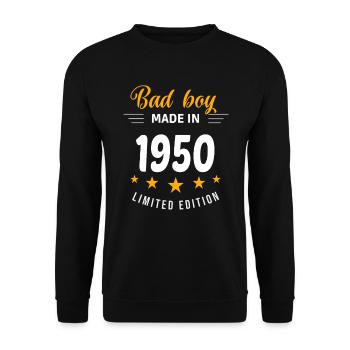 Bad boy made in 1950 - Unisex Sweatshirt - black - Front - Alina (178cm) & Michal (187cm)