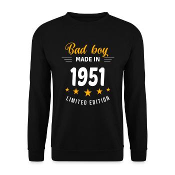 Bad boy réalisé en 1951 - Sweat-shirt Unisexe - noir - Devant - Alina (178cm) & Michal (187cm)