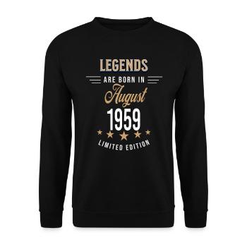 Les légendes naissent en août 1959 - Sweat-shirt Unisexe - noir - Devant - Alina (178cm) & Michal (187cm)