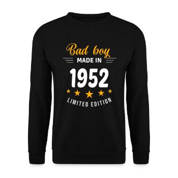 Bad Boy aus dem Jahr 1952 - Unisex Pullover - Schwarz - Vorne - Alina (178cm) & Michal (187cm)