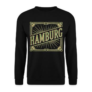 Hambourg Allemagne City Font Vintage Rétro - Sweat-shirt Unisexe - noir - Devant - Alina (178cm) & Michal (187cm)