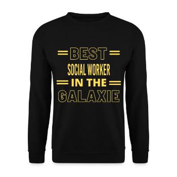 Best Ever IN THE GALAXIE SOCIAL WORKER - Unisex Sweatshirt - black - Front - Alina (178cm) & Michal (187cm)