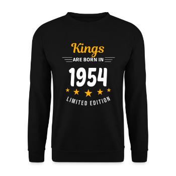 Kings ARE BORN IN 1954 - Sweat-shirt Unisexe - noir - Devant - Alina (178cm) & Michal (187cm)
