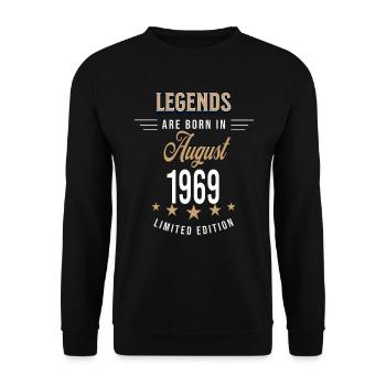 Les légendes naissent en août 1969 - Sweat-shirt Unisexe - noir - Devant - Alina (178cm) & Michal (187cm)