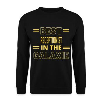 Best Ever IN THE GALAXIE RECEPTIONIST - Unisex Sweatshirt - black - Front - Alina (178cm) & Michal (187cm)