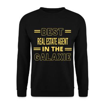 Best Ever IN THE GALAXIE REAL ESTATE AGENT - Unisex Sweatshirt - black - Front - Alina (178cm) & Michal (187cm)