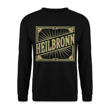 Heilbronn Germany City Font Vintage Retro - Unisex Sweatshirt - black - Front - Alina (178cm) & Michal (187cm)