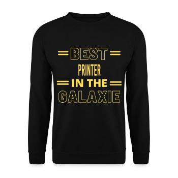 Best Ever IN THE GALAXIE PRINTER - Unisex Sweatshirt - black - Front - Alina (178cm) & Michal (187cm)
